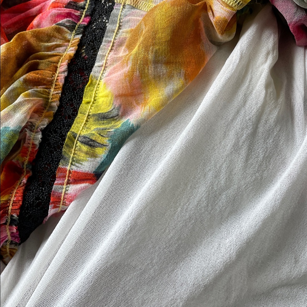 FUZZI X Jean Paul Gaultier YSK Vtintage Mesh Tiered Maxi Skirt Size XL Boho - Picture 9 of 9